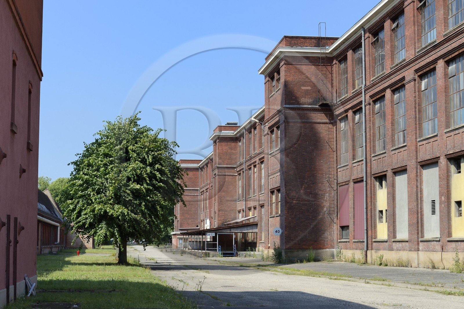 France, Haut Rhin, Mulhouse, partially deserted buildings of the DMC (Dollfus-Mieg and Company) textile company, the factory