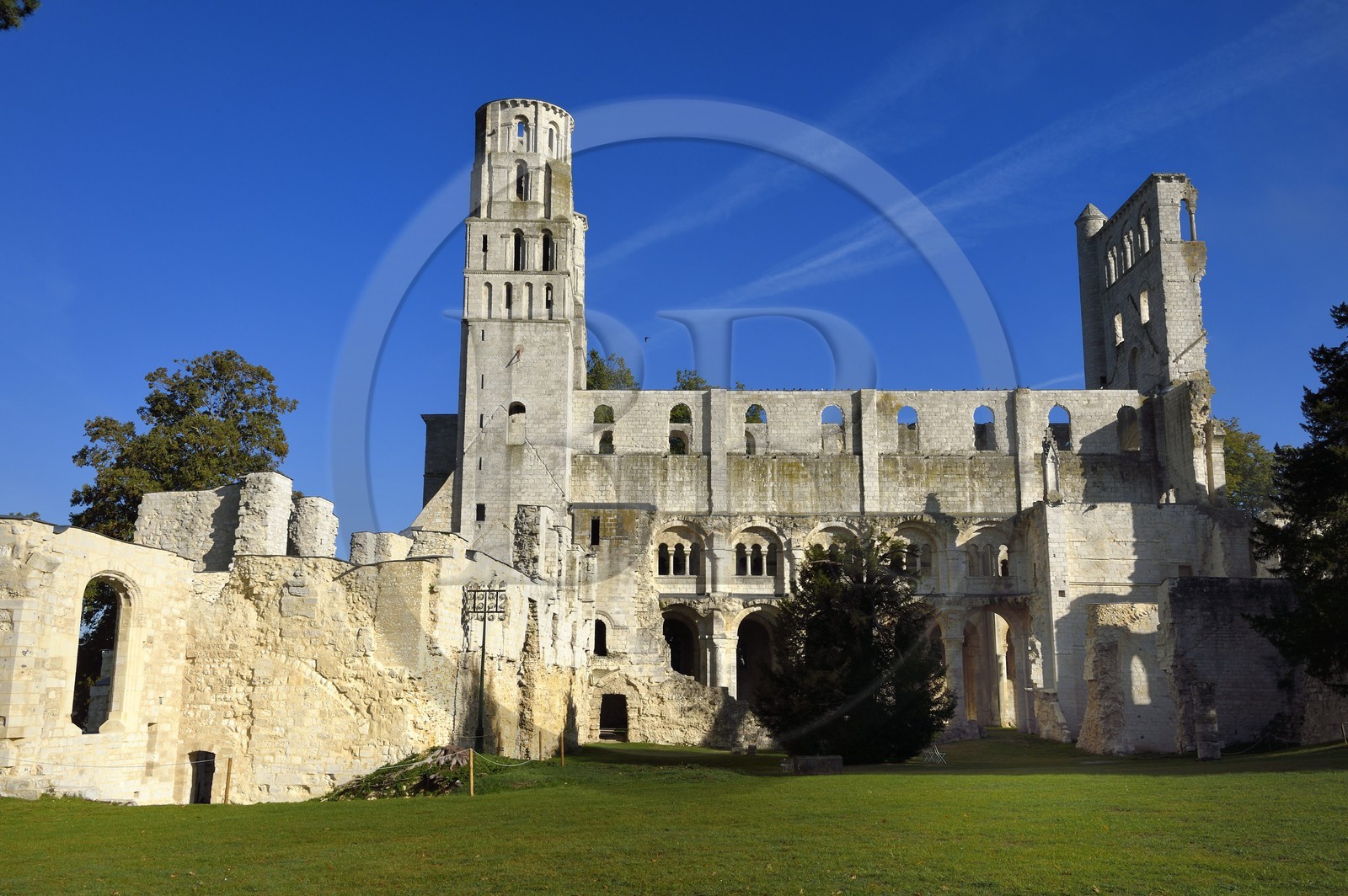 France, Seine-Maritime (76), Pays de Caux, Parc naturel régional des Boucles de la Seine normande, Jumièges, abbaye Saint-Pierre de Jumièges fondée au VIIe siècle