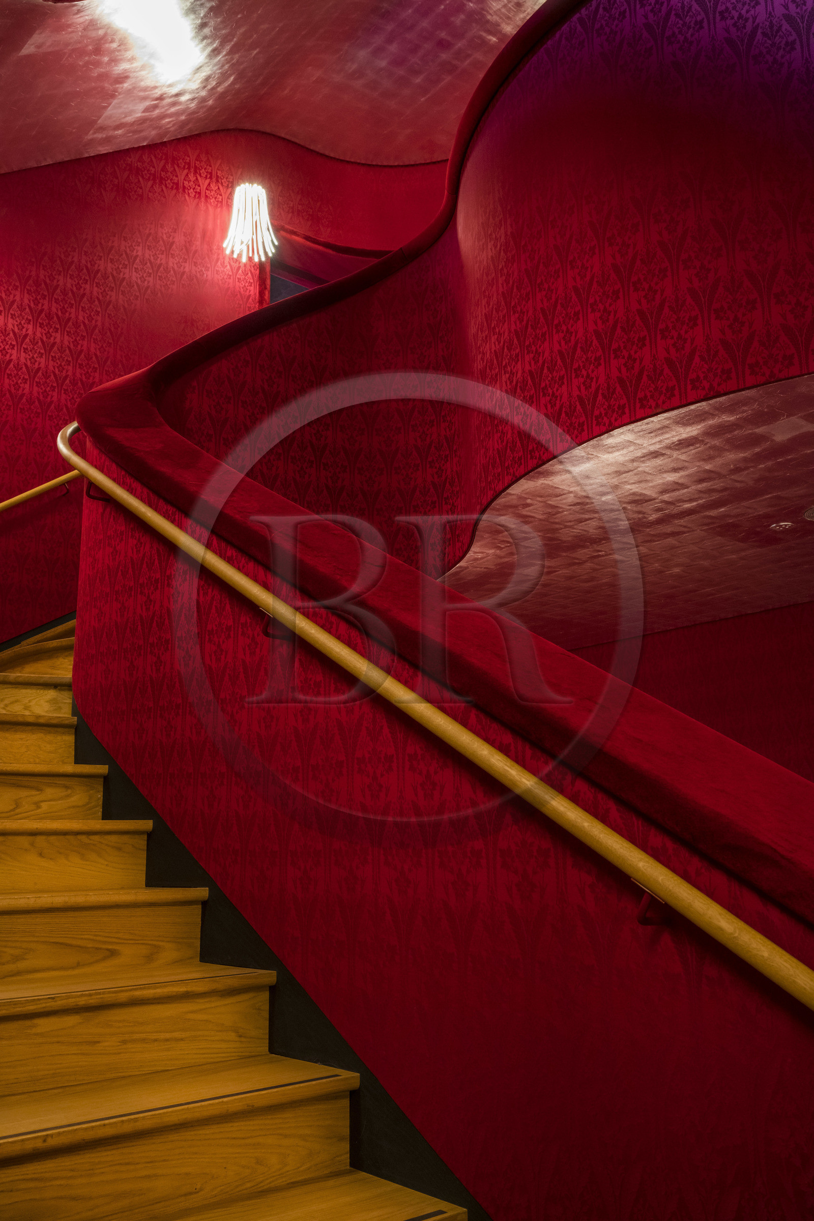 Switzerland, Basel, the concert hall Stadtcasino Basel restructured by architects Herzog and de Meuron, the main staircase