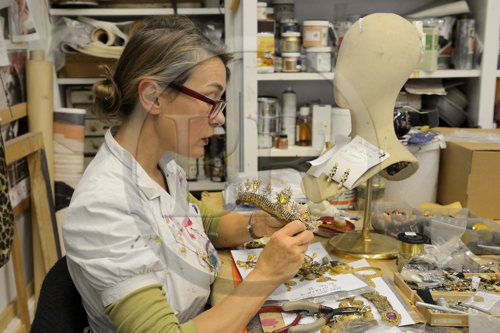 France, Paris, Garnier Opera, the costume workshops, the costume decoration workshop