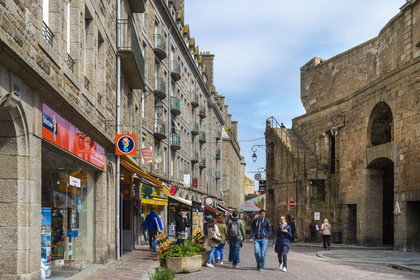 France, Ille et Vilaine, Cote d'Emeraude (Emerald Coast), Saint Malo, Poids du Roi square, the ramparts of the inner city at the Grand'Porte