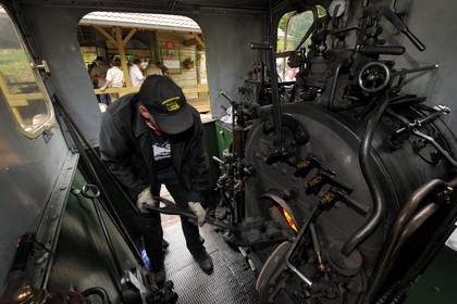 France, Moselle, Abreschviller, small train formerly forest train, Locomotive 02 + 20 T Mallet N°476, built by Maschinenfabrik Heilbronn in 1906 for the network (single specimen)