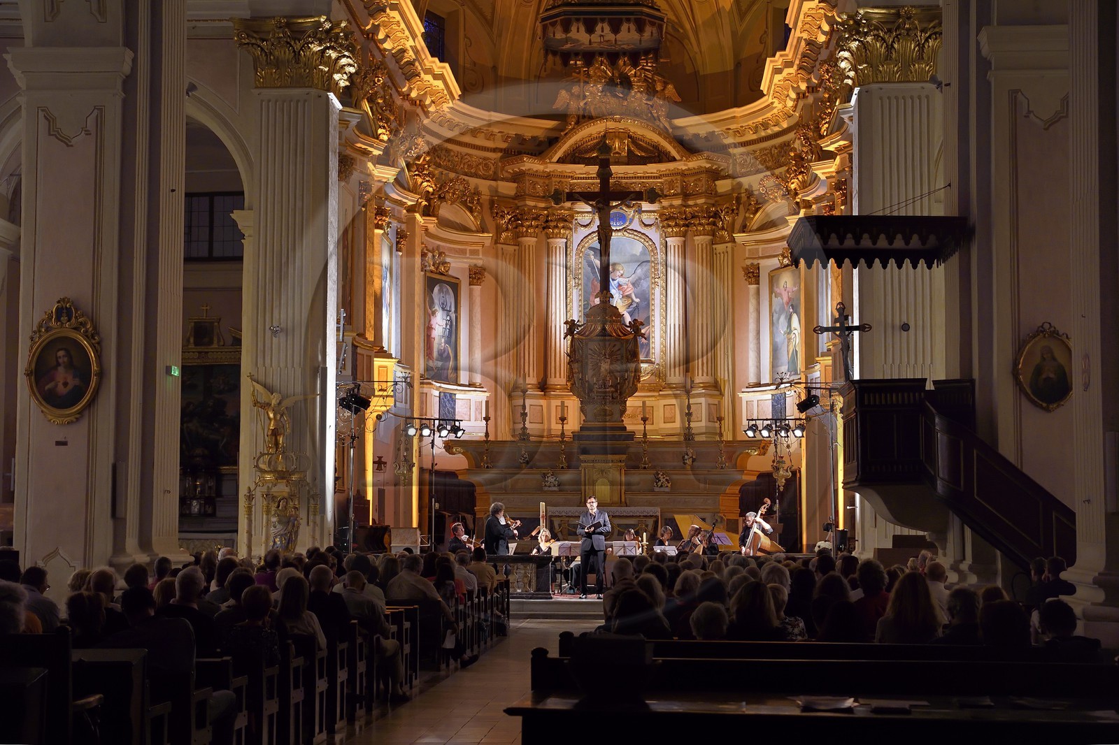 France, Alpes-Maritimes (06), vallée de la Bévéra, Sospel, la cathédrale Saint Michel, concert des BaroQuiales, festival annuel d'art Baroque