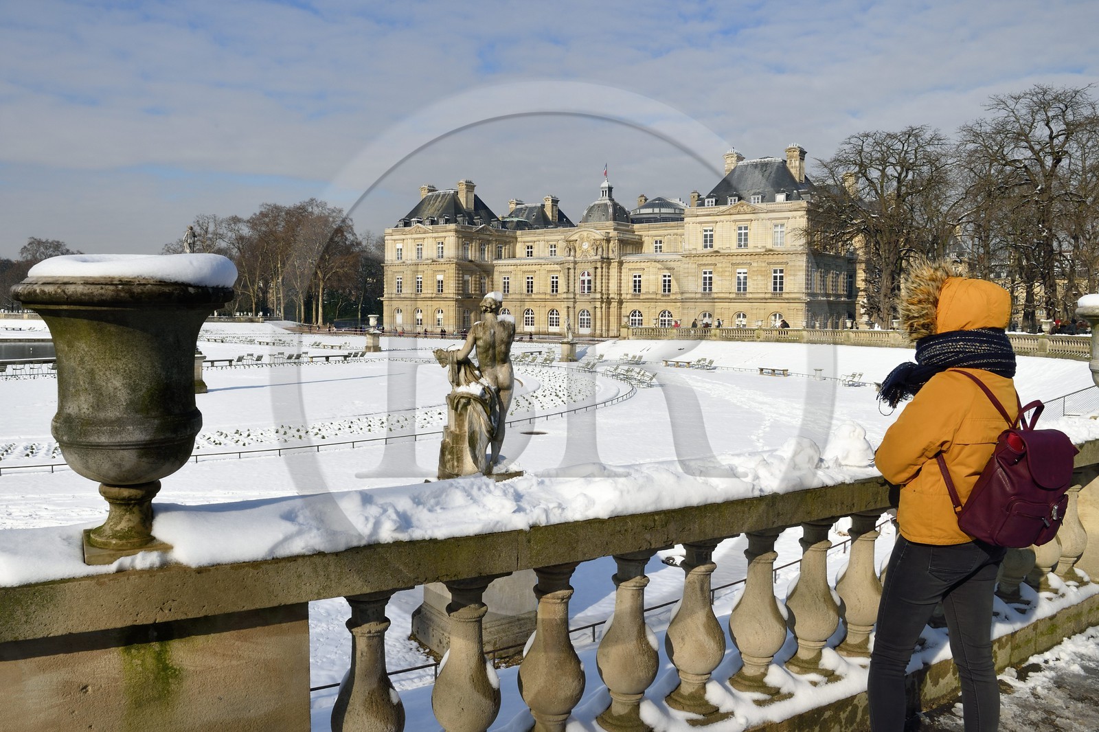 France, Paris (75), quartier Saint-Michel, le jardin du Luxembourg, le palais du Sénat