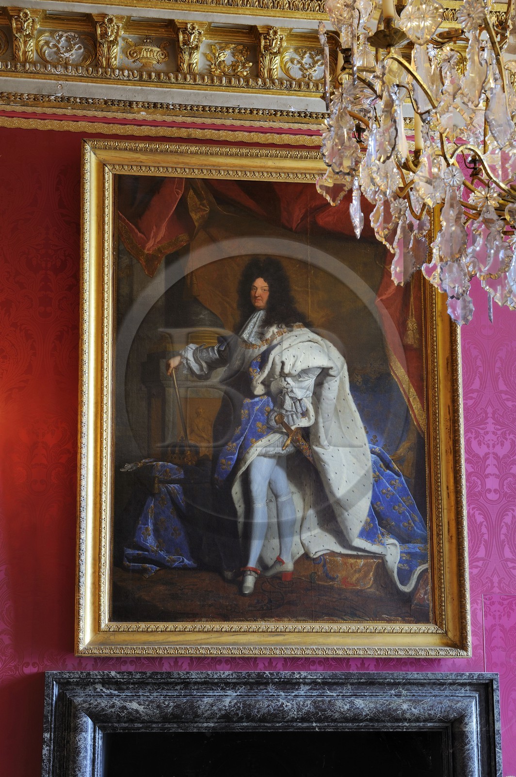 France, Yvelines, Chateau de Versailles, listed as World Heritage by UNESCO, Les Grands Appartements (State Apartments), portrait of Louis XIV by Rigaud