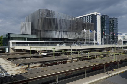 Suède, Stockholm, Klarabergsviadukten, le Waterfront Congress Center par le cabinet d'architecture White Arkitekter, complexe de bureaux, centre de conférences et d'hôtels