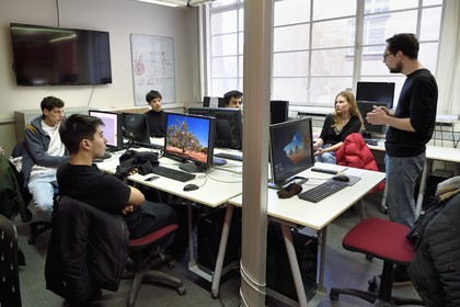 France, Paris (75), quartier de Saint-Germain-des-Prés, Ecole nationale supérieure des Beaux-Arts, batiment Perret, ateliers numériques, cours de Serge Payen sur l'impression 3D