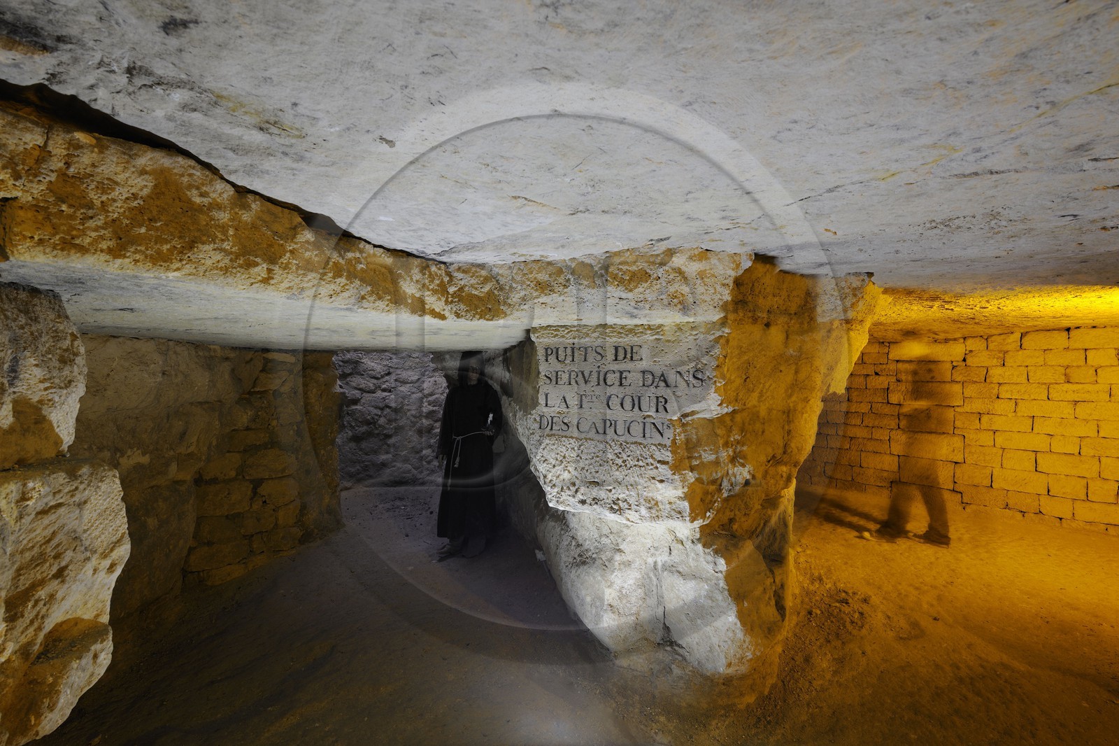 France, Paris (75), la carrière des Capucins sous l'hopital Cochin, nom des anciennes rues en surface