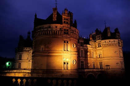 France, Sarthe, castle of Lude by night