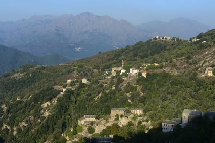 France, Haute-Corse (2B), Castagniccia, village de Morosaglia (Merusaglia), Pasquale Paoli fils de Hyacinthe Paoli général en chef de la nation corse, y naquit le 6 avril 1725 au hameau de Stretta