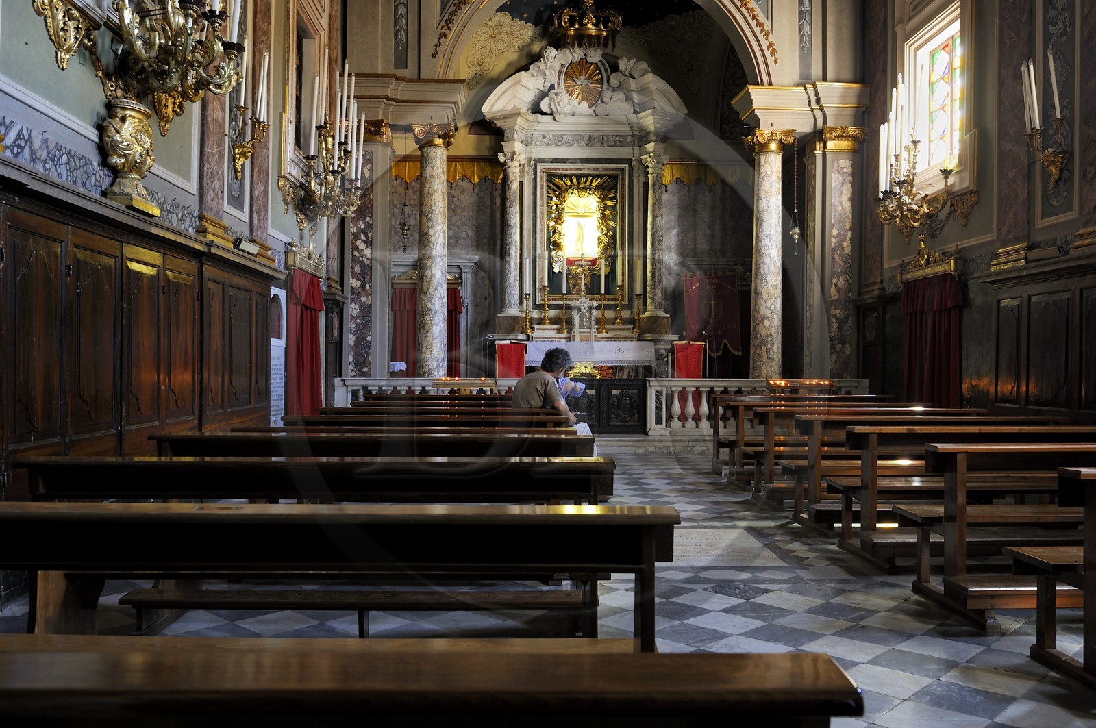Italie, Toscane, l’Ile d’Elbe, Portoferraio, église de la Miséricorde (Reverenda Misericordia) dans la Via Napoleone, Madame Mère venait y prier ainsi que Napoleon