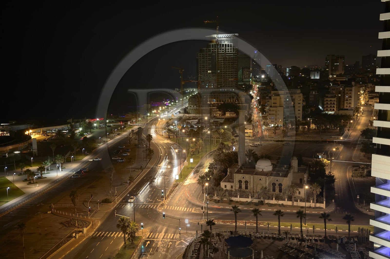 Israel, Tel Aviv, quartier de Jaffa, la mosquée Hassan Bek sur le front de mer