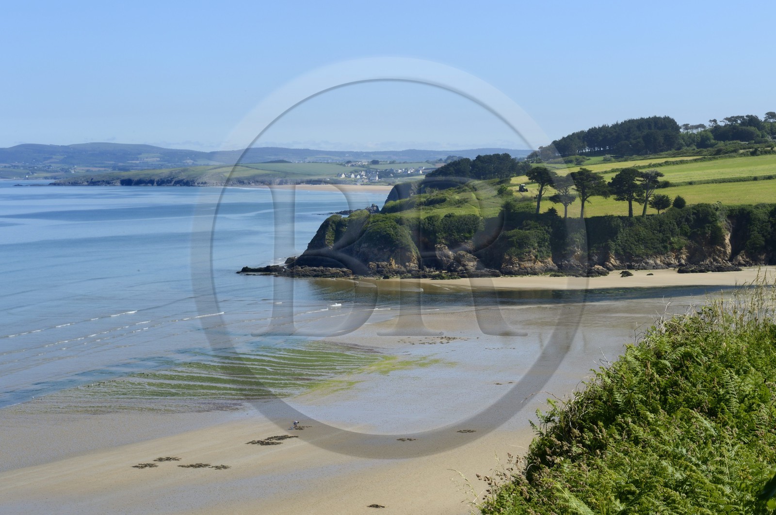 France, Finistère (29), Douarnenez, la Baie de Douarnenez depuis la plage de Kervignac