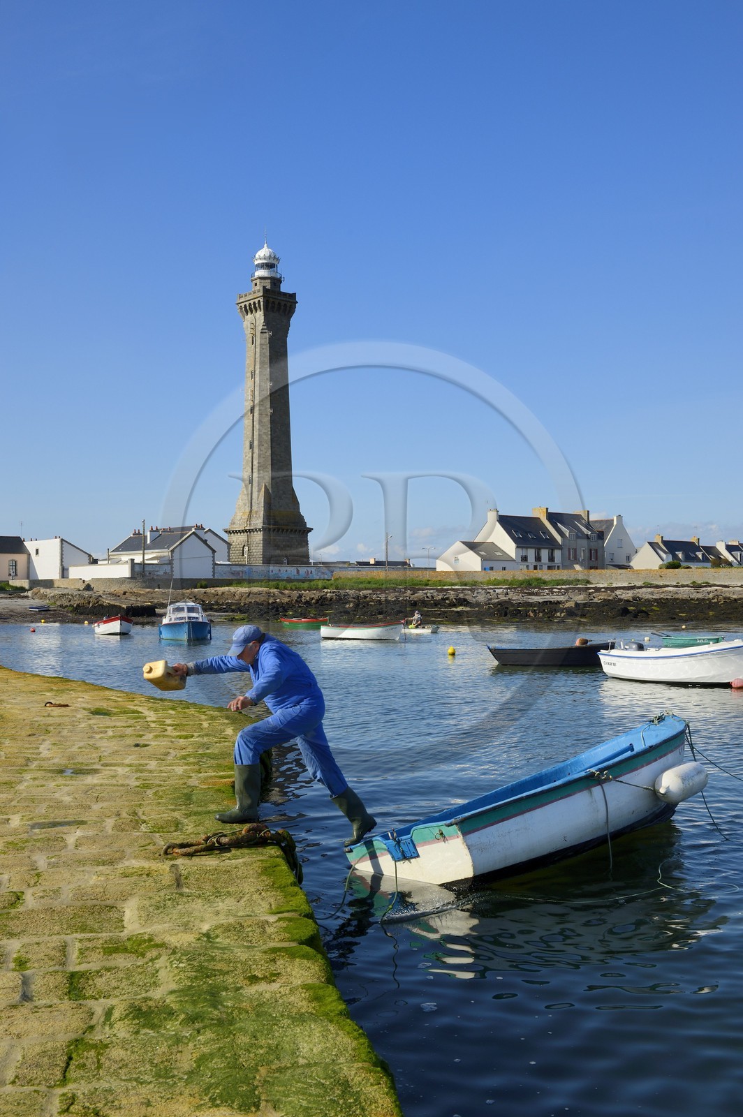 France, Finistère (29), Penmarc'h, Pointe de Penmarch, port Saint-Pierre, phare d'Eckmühl