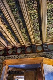 Spain, Catalonia, Barcelona, Casa Vicens (1883 - 1885) by Catalan modernist architect Antoni Gaudi, UNESCO World Heritage Site, dining room