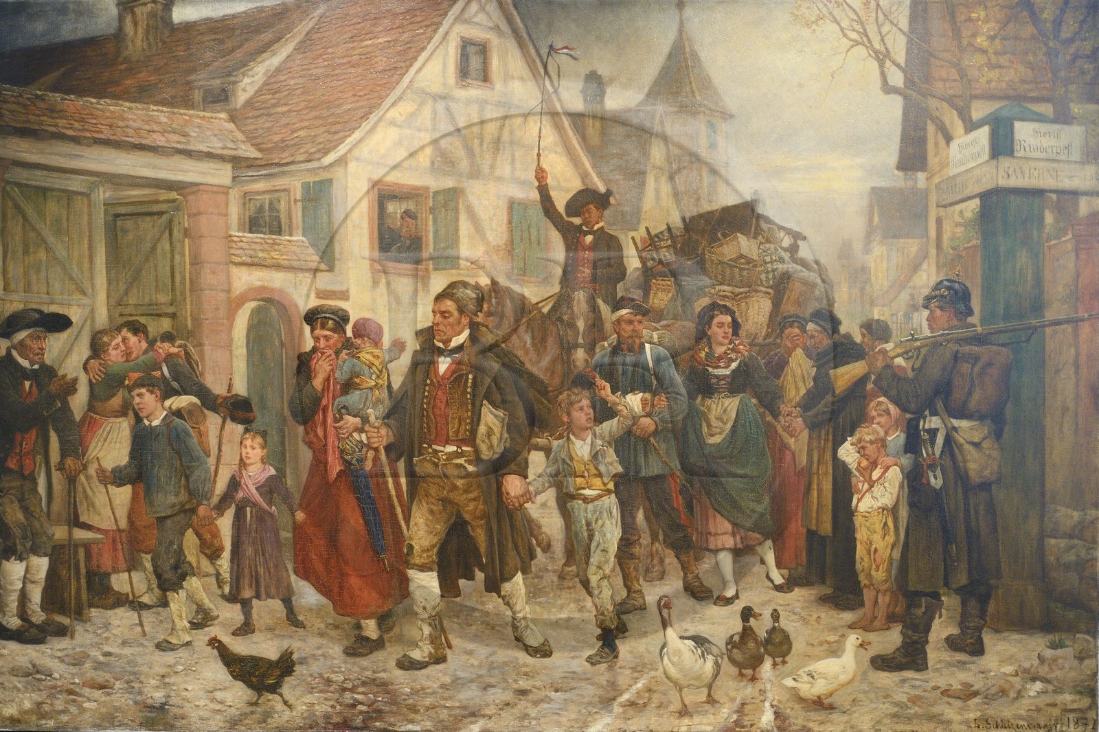 France, Haut-Rhin (68), Mulhouse, Musée des Beaux-Arts, L'Exode (1872) de Louis-Frederic Schutzenberger représentant l'exode des alsaciens après l'annexion de 1870