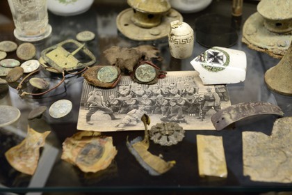France, Meuse, Romagne-sous-Montfaucon, Informal Museum called Romagne ‘14-’18 on the day-to-day life of the soldiers in World War I created by Jean-Paul de Vries, German soldiers picture