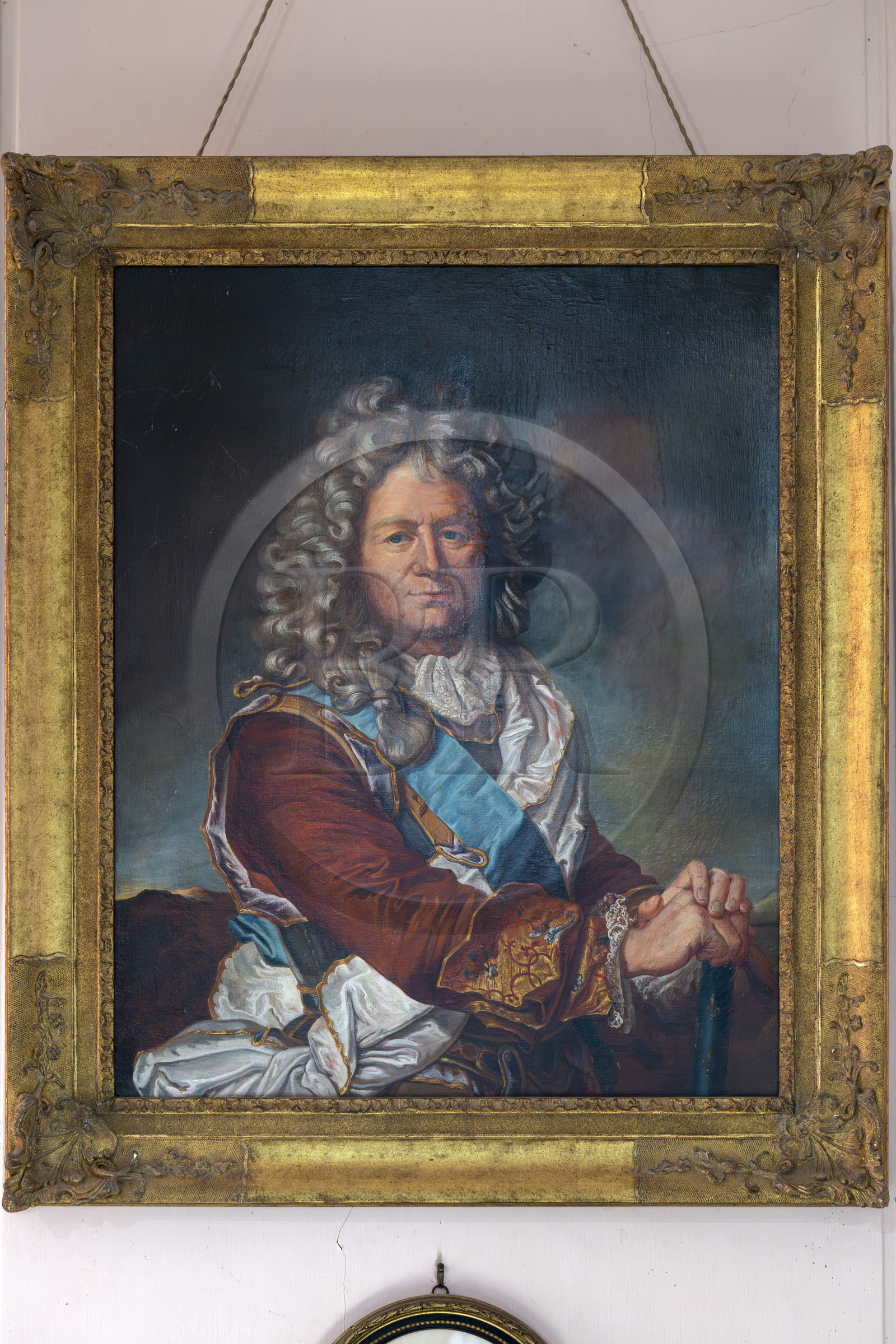 France, Nièvre (58), Parc naturel régional du Morvan, Bazoches, le chateau de Bazoches qui fut propriété du maréchal Sébastien le Prestre de Vauban, portrait de Vauban vers la cinquantaine par Rigaud (copie d'époque)