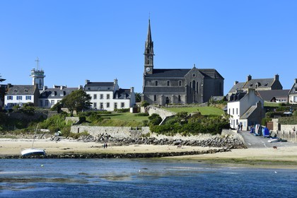 France, Finistère (29), Ile-de-Batz, Porz Kernok, église Notre Dame du Bon Secours