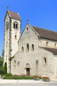 France, Haut-Rhin (68), Sundgau, Feldbach, église Saint-Jacques du XIIème siècle, ancien prieuré fonde par Frederic 1er Comte de Ferrette en 1145