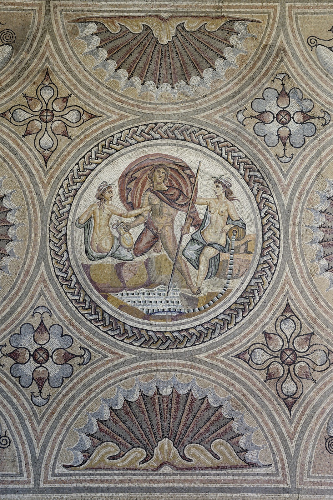 France, Rhône (69), Saint-Romain-en-Gal, musée gallo-romain de Saint-Romain-en-Gal, mosaïque d'Hylas et les Nymphes datant du début du IIIème siècle après J.-C.