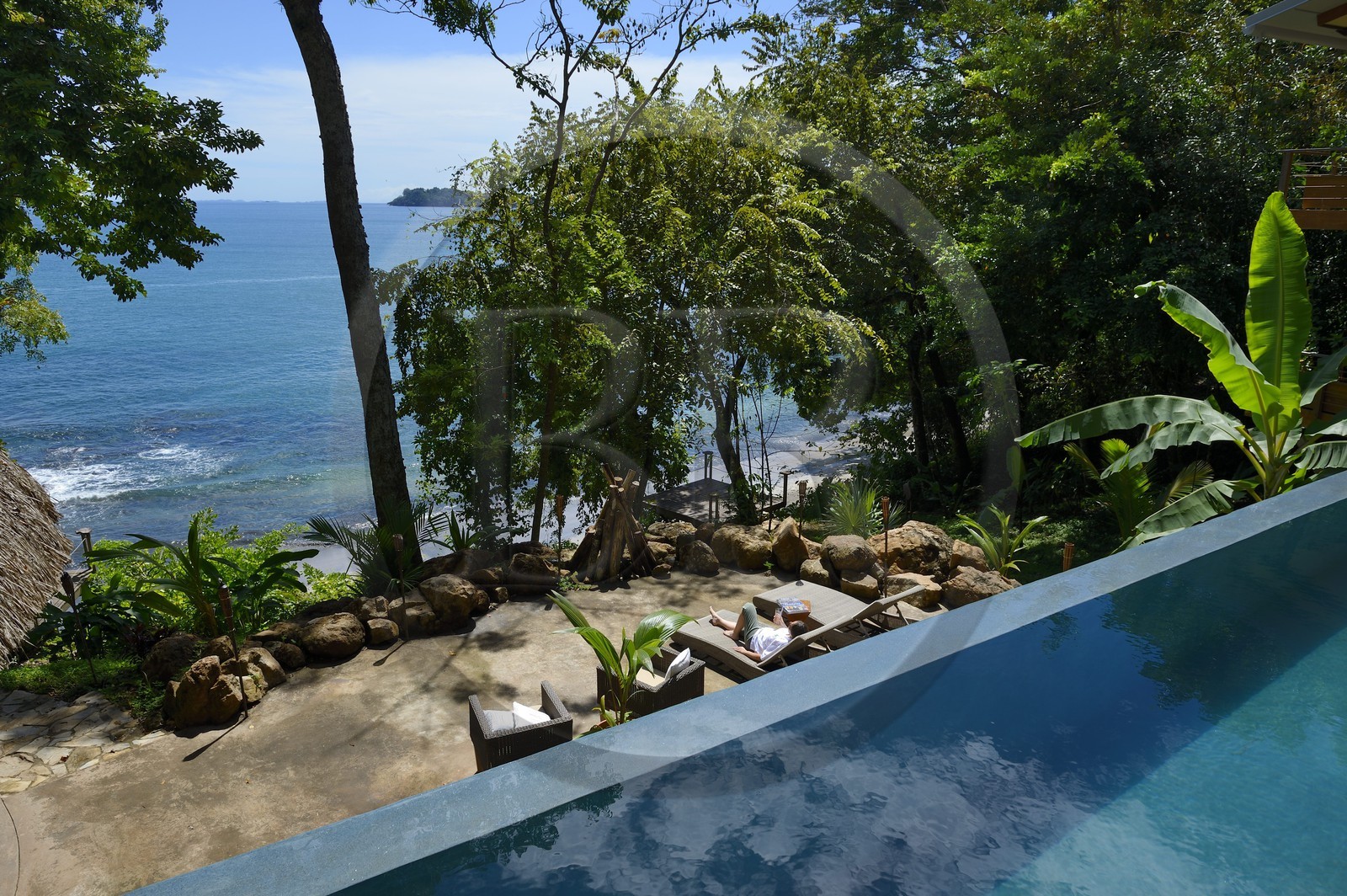 Panama, province de Chiriqui, Parc national marin du Golfe de Chiriqui, the resort at Isla Palenque, l'hotel