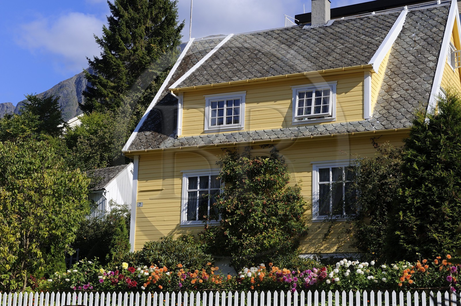 Norvège, Aurland, maison en bois
