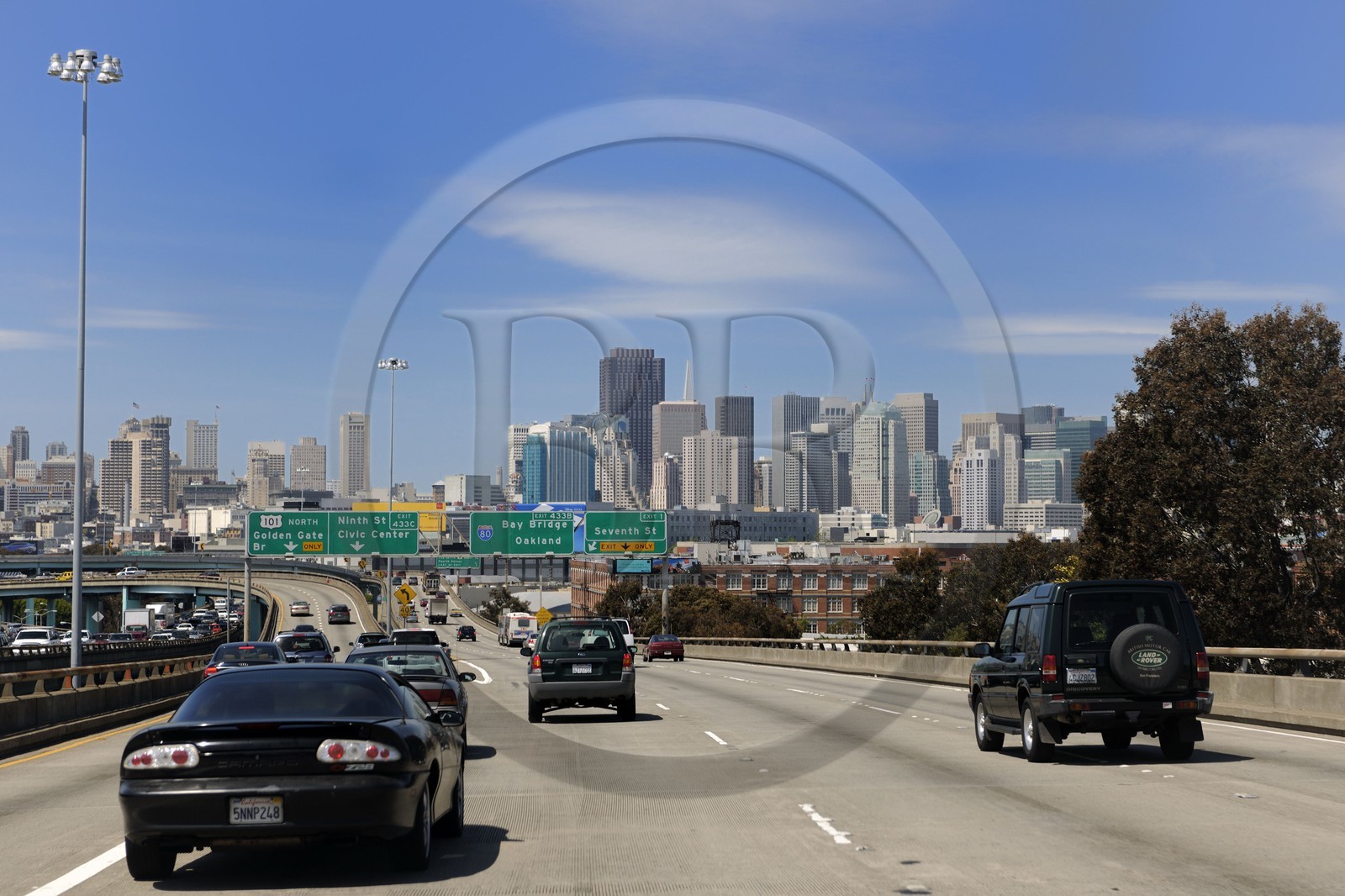 Etats-Unis, Californie, San Francisco, arrivée de l'autoroute 101 sur la ville