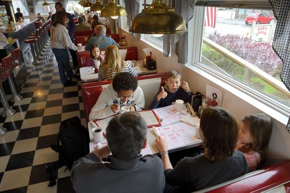 Etats-Unis, New York, Copake, petit déjeuner dans un dinner