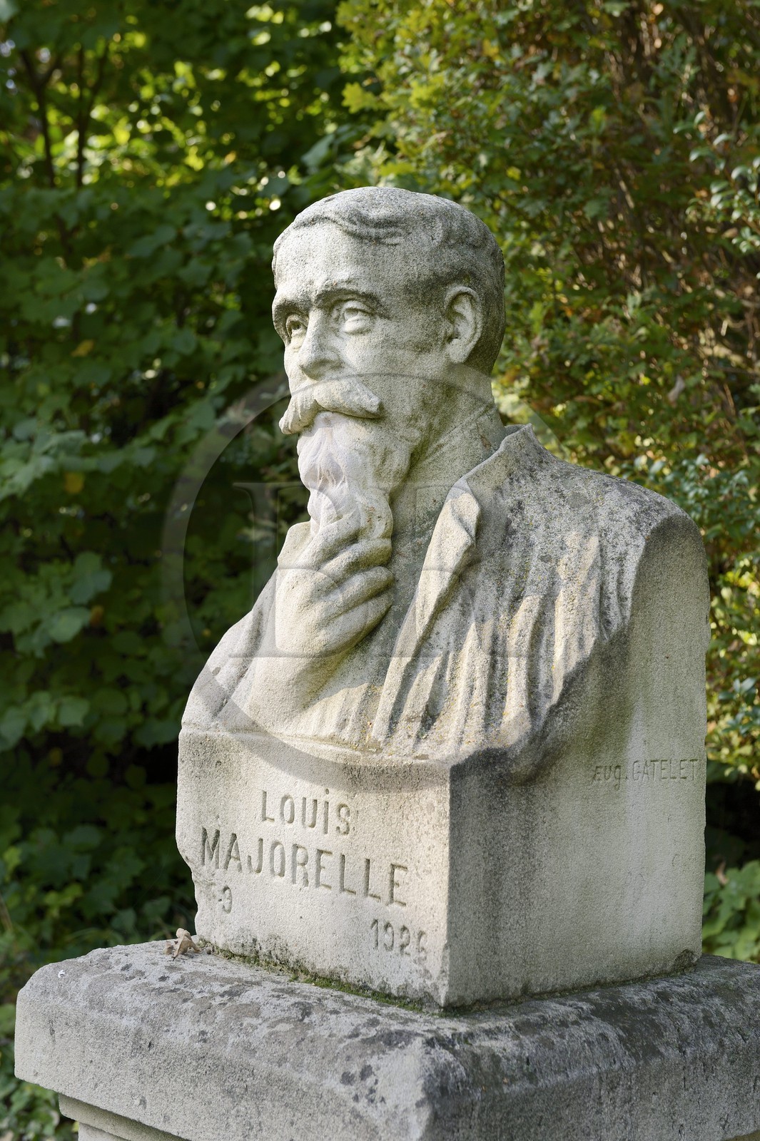 France, Meurthe-et-Moselle (54), Nancy, musée de l'Ecole de Nancy dans l'ancienne propriété d'Eugène Corbin, buste de Louis Majorelle par Eugène Gatelet