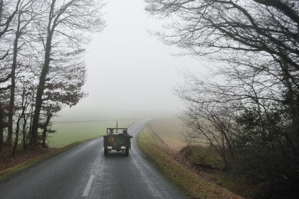 France, Eure (27), Chambray, Allied Reconstitution Group (association de reconstitution historique de la 2éme Guerre Mondiale US et Maquis), déplacement en jeep Willys