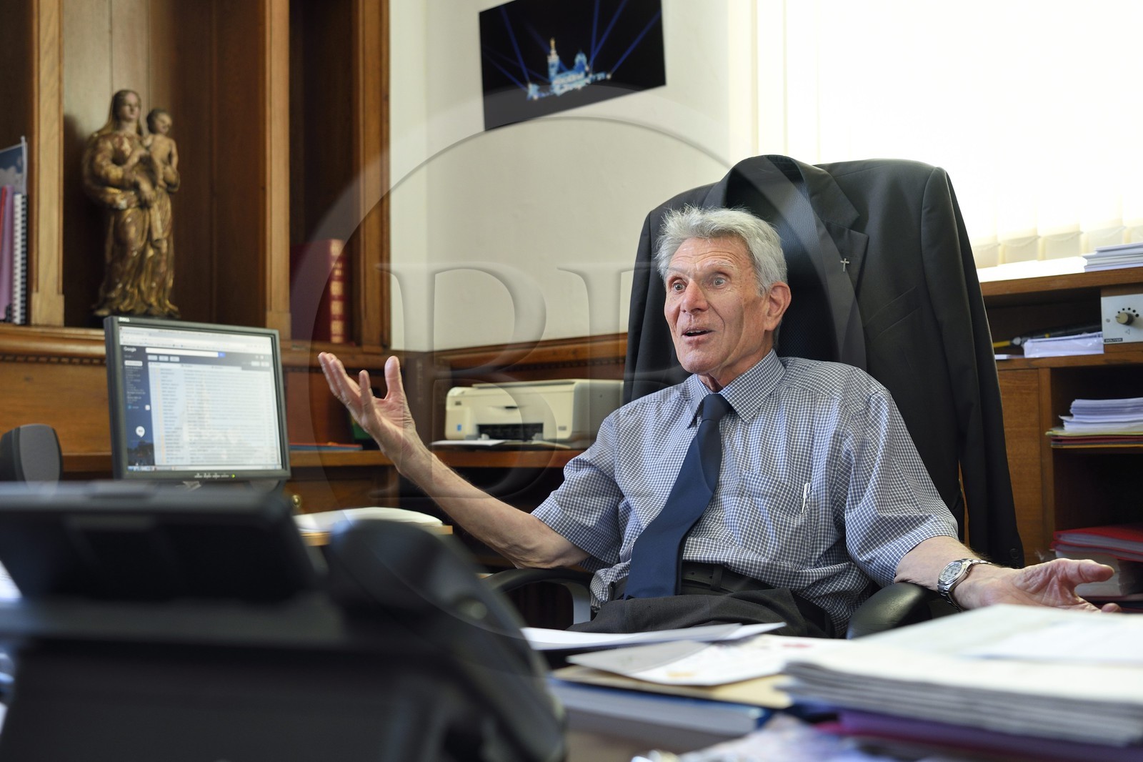 France, Bouches-du-Rhône (13), Marseille, basilique Notre-Dame de la Garde, Père Bouchet Recteur de la Basilique