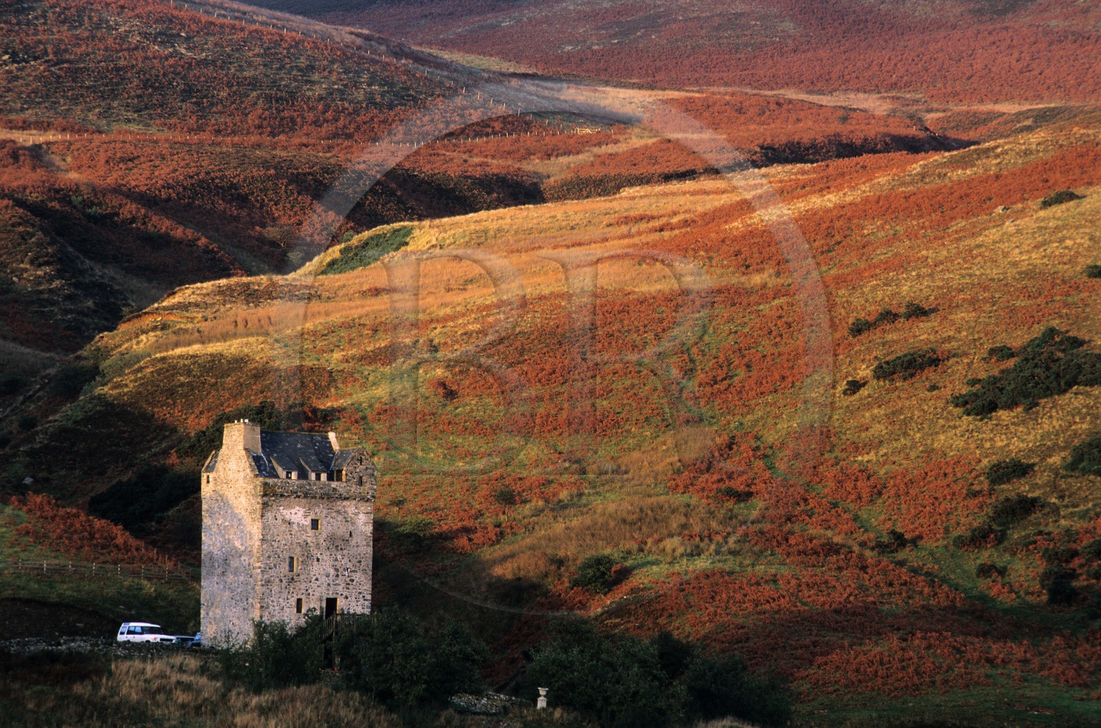 United Kingdom, Scotland, Borders, Selkirkshire, Ettrickbridge, fortified tower from the 15th century