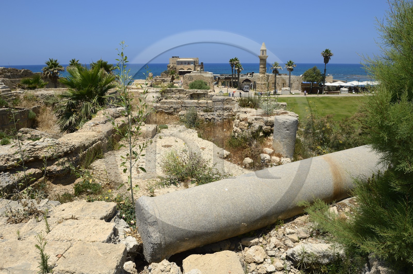 Israël, district d'Haifa, Césarée (Caesarea Maritima), port  de la citadelle des croisés construit sur les ruines de Césarée