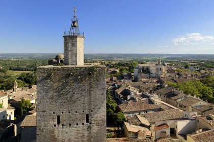 France, Gard (30), Uzès, Tour de l'Evèque depuis la tour Bermonde du château