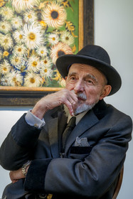 France, Paris, Musée Maillol art museum, German painter and sculptor Markus Lüpertz during his exhibition in dialogue with the work of Aristide Maillol