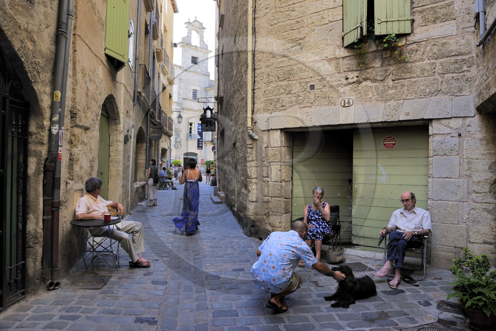 France, Herault, Pezenas, old city, Triperie Vieille street leading to the Place Gambetta