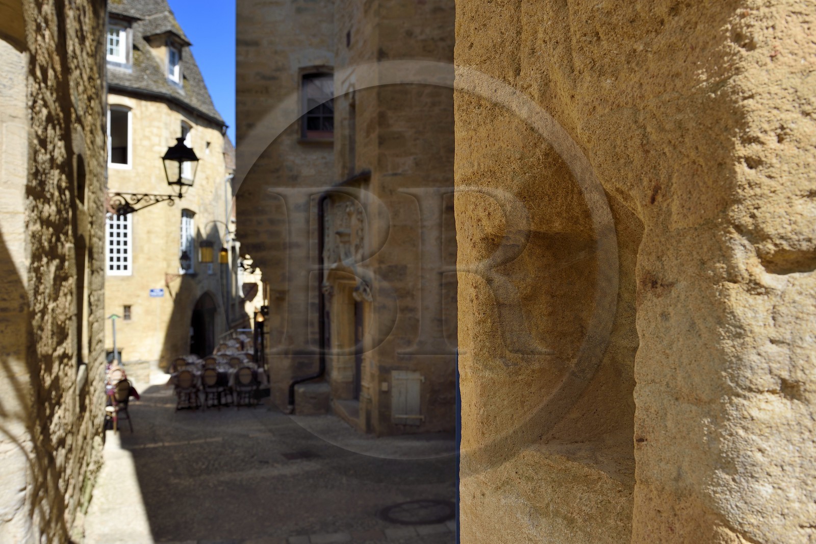 France, Dordogne (24), Périgord Noir, vallée de la Dordogne, Sarlat-la-Canéda, vieille ville médiévalle, niche qui était destinée à receuillir l'huile de noix pour l'éclairage de la ville