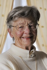 France, Manche, Cotentin, Saint Lo, Mireille Francois witnessed the bombing of 1944