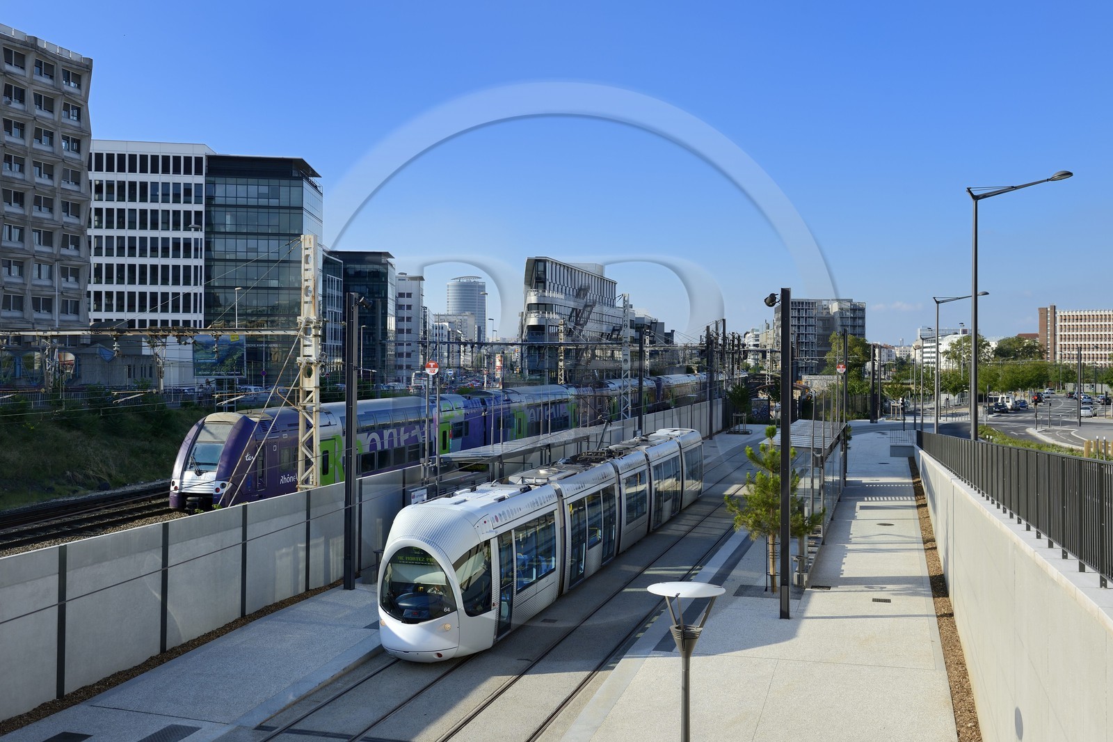 France, Rhone, Lyon, the Manufacture - Montluc tram Stop on the line 4