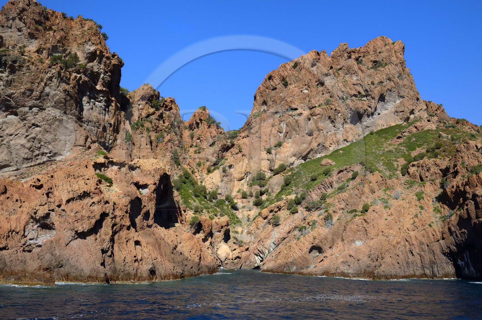 France, Corse-du-Sud (2A), Golfe de Girolata, classé Patrimoine Mondial de l'UNESCO, Réserve naturelle de la presqu'île de Scandola
