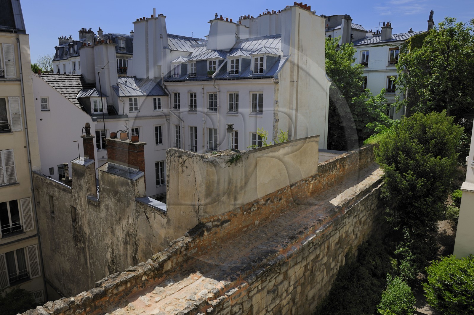 France, Paris (75), l’enceinte de Philippe Auguste entre la rue Clovis et Descartes