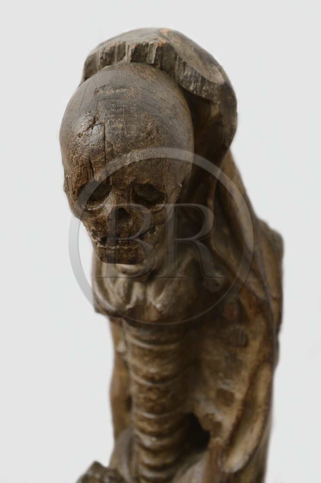 France, Finistere, Morlaix museum, wooden sculpture of the seventeenth century representing the Ankou (personification of death in Breton mythology)