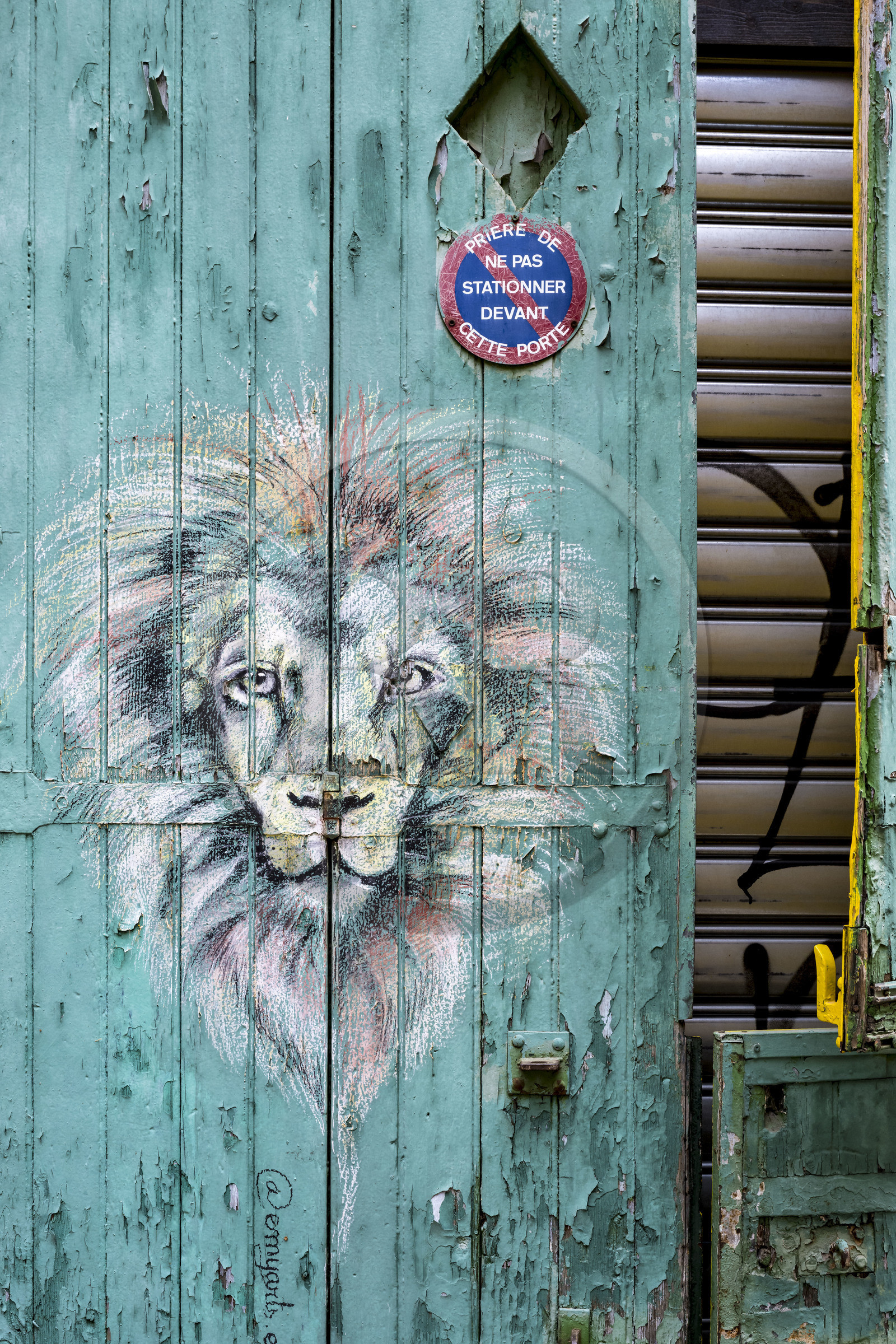 France, Bouches-du-Rhône (13), Marseille, quartier du Panier, peinture murale d'Emy connue sous le nom d'artiste EMYart's dans la rue de Lorette