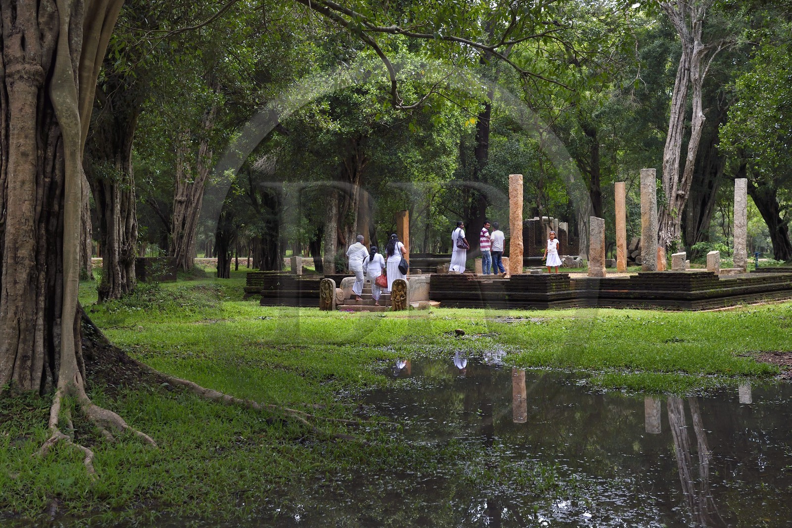 Sri Lanka, province du Centre-Nord, site d'Anuradhapura classé Patrimoine Mondial de l'UNESCO, capitale du Sri Lanka au IIIe siècle avant JC, ruines au Parc Mahamevnawa