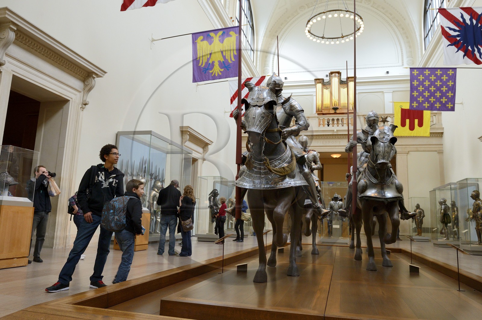 Etats-Unis, New York, Manhattan, East Side, Metropolitan Museum of Art (MET), galerie des armes et armures, le hall principal consacré au Moyen Age