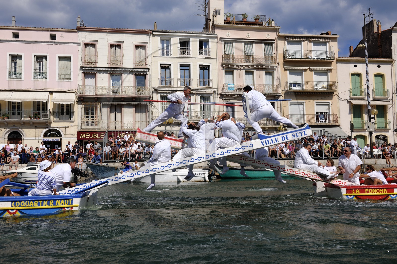 France, Hérault (34), Sète, canal Royal, fête de la Saint Louis, joutes sètoises