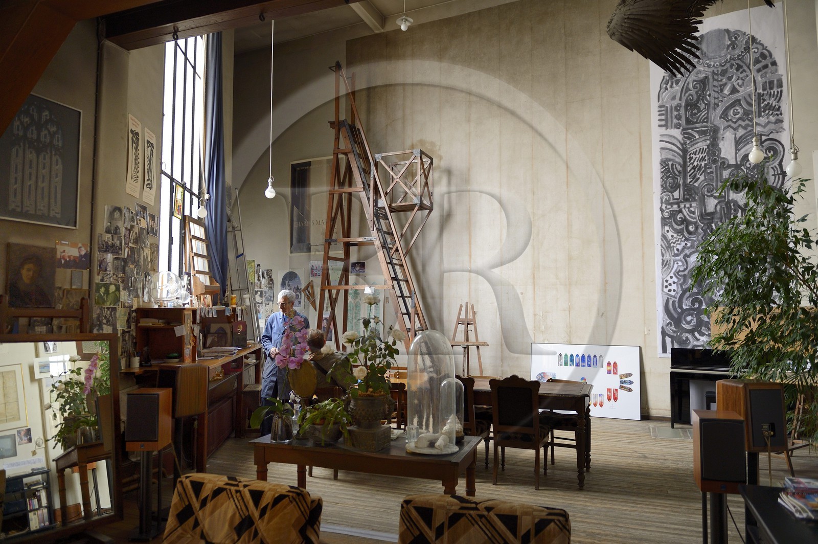 France, Marne (51), Reims, atelier Simon-Marq, maitres-verriers à Reims depuis 1640, le grand atelier