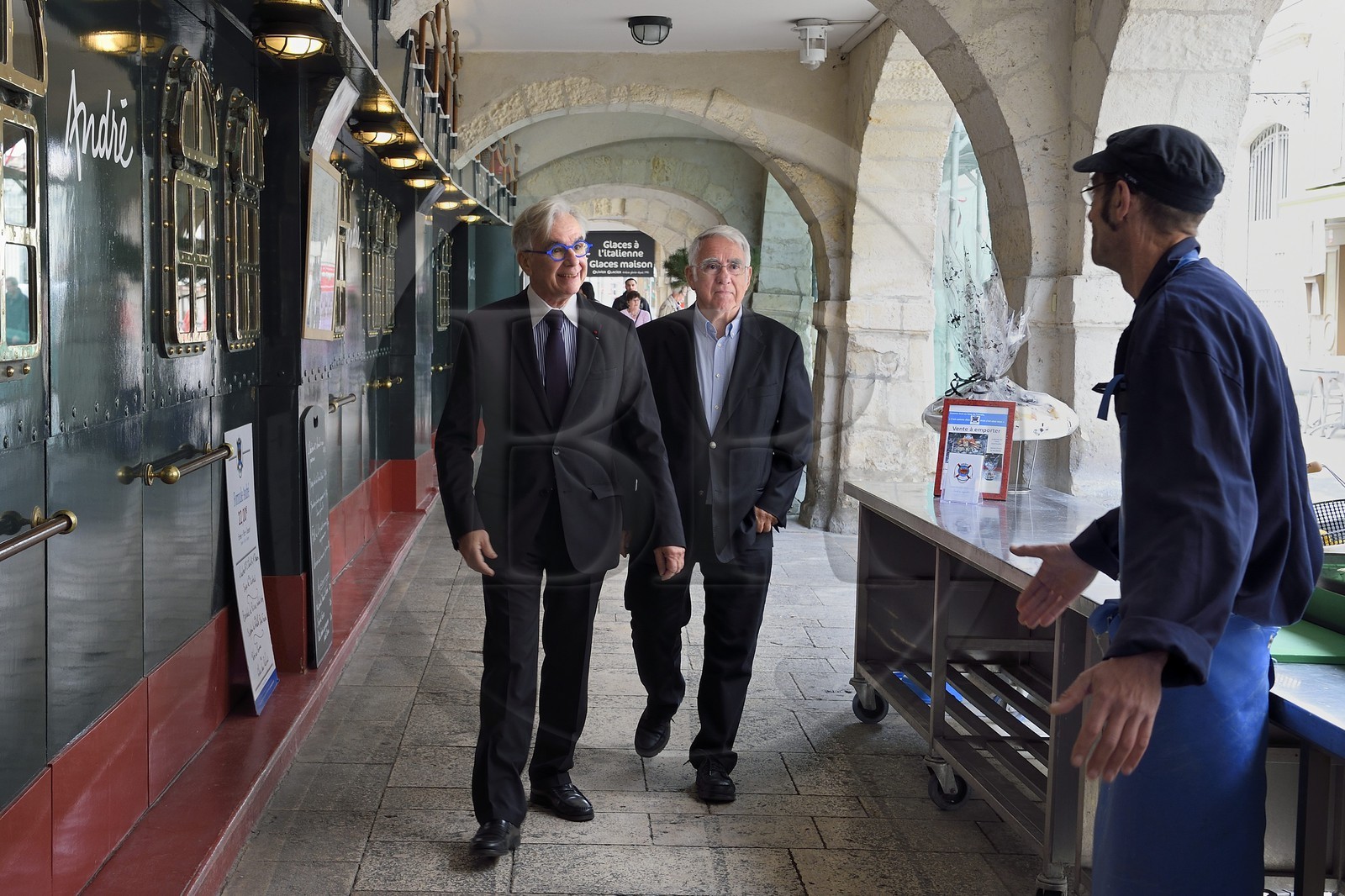 France, Charente-Maritime (17), La Rochelle, Maxime Bono, ancien maire de La Rochelle et Jean Ferru en arrière plan