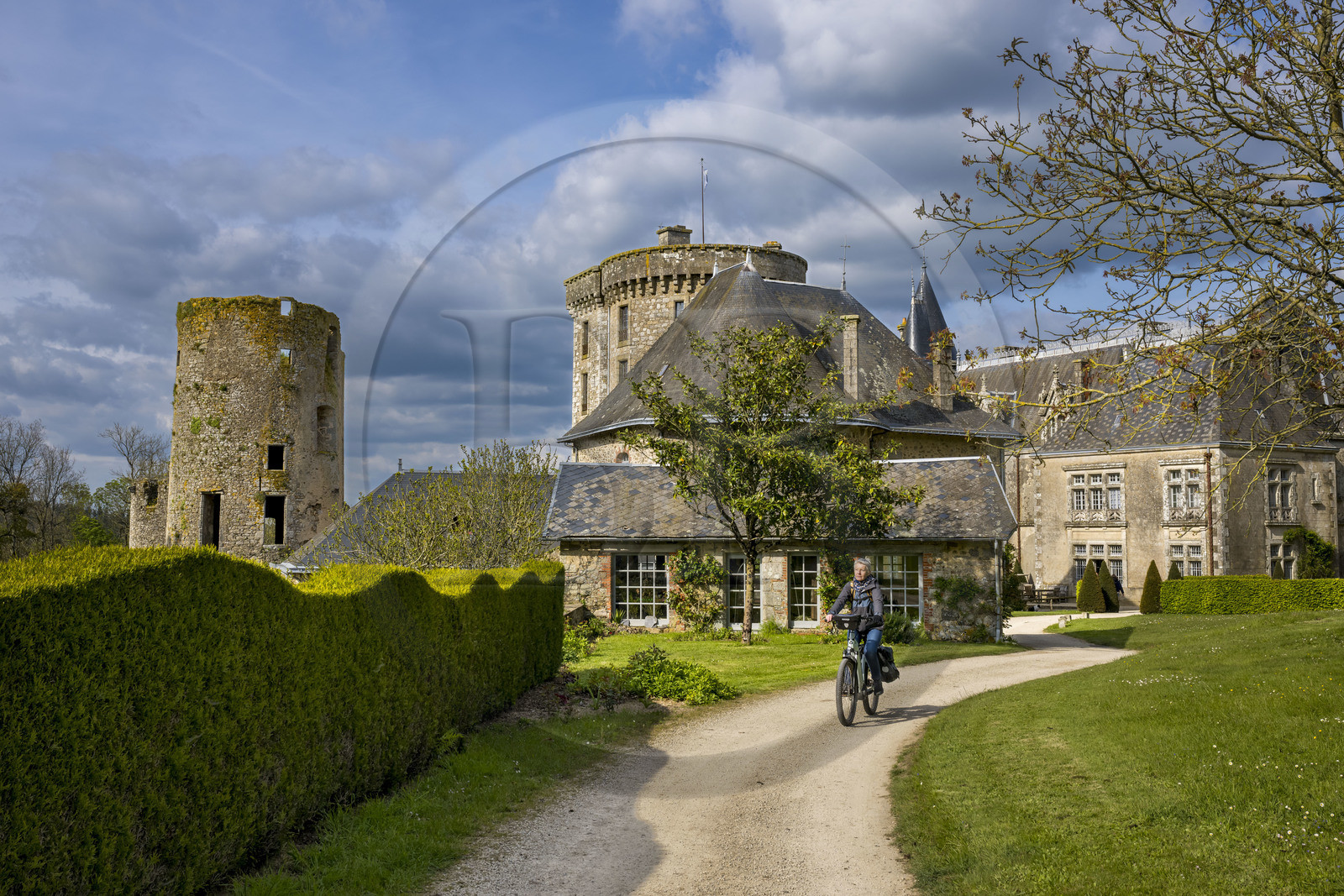 France, Vendee, Sèvremont, the Château de la Flocellière, gite and guest room on the Vendée Vélo Tour cycle route